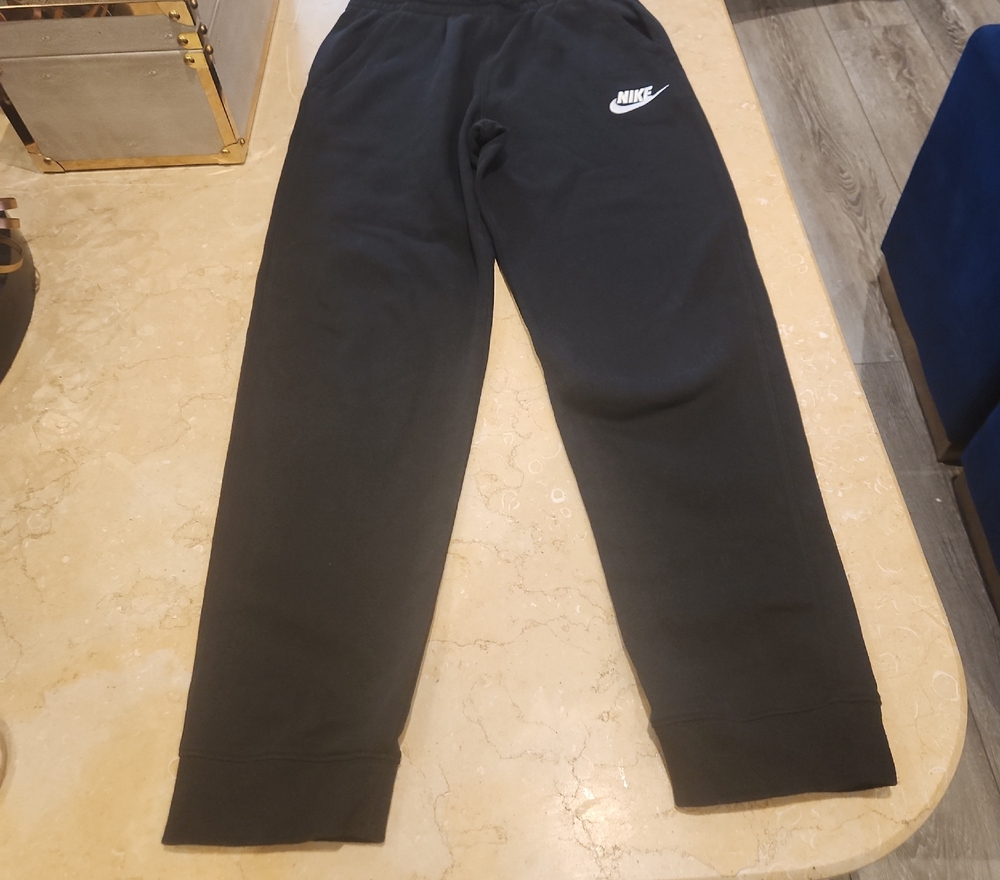 Nike Kids Black Jogger Sweatpants with White Logo